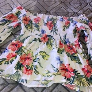 Tropical off the shoulder top